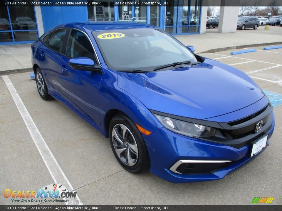 2019 Honda Civic LX Sedan Agean Blue Metallic / Black Photo #3