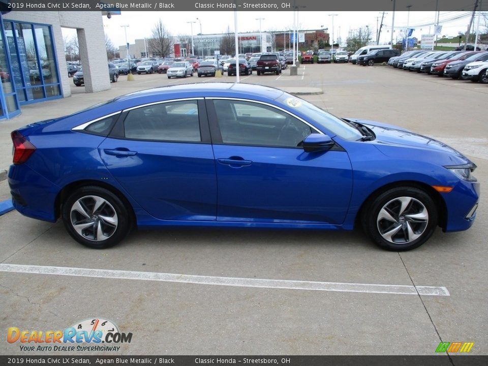2019 Honda Civic LX Sedan Agean Blue Metallic / Black Photo #4