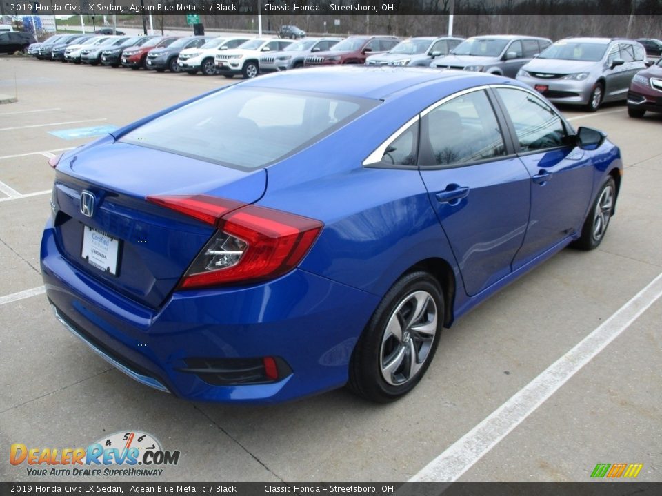 2019 Honda Civic LX Sedan Agean Blue Metallic / Black Photo #7
