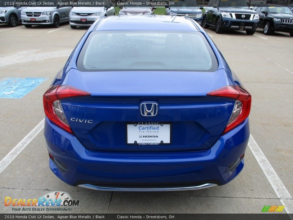 2019 Honda Civic LX Sedan Agean Blue Metallic / Black Photo #8