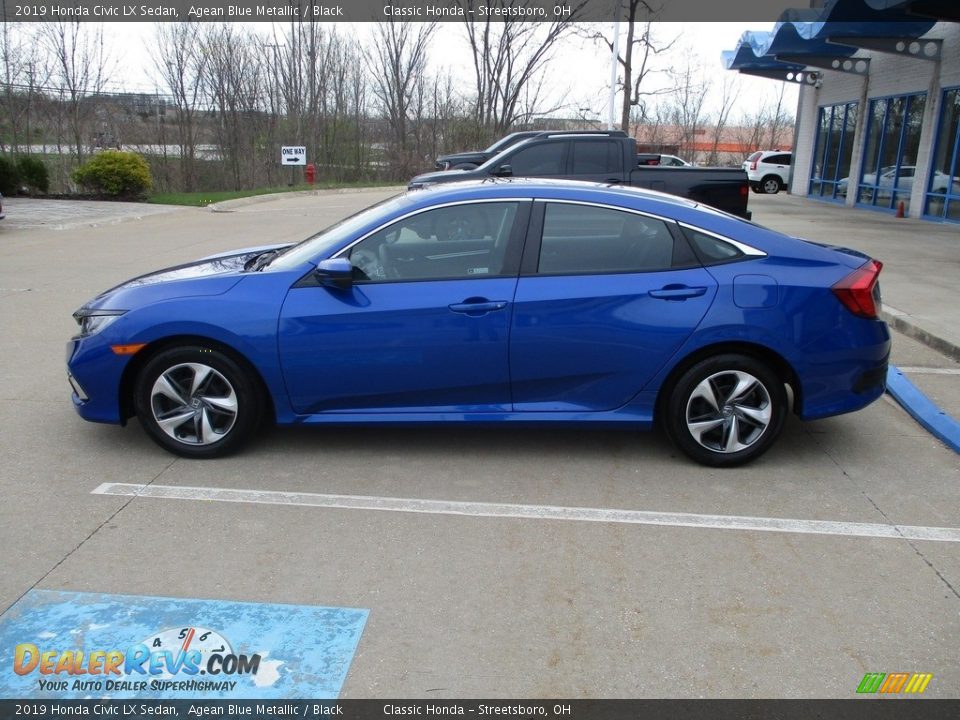 2019 Honda Civic LX Sedan Agean Blue Metallic / Black Photo #10