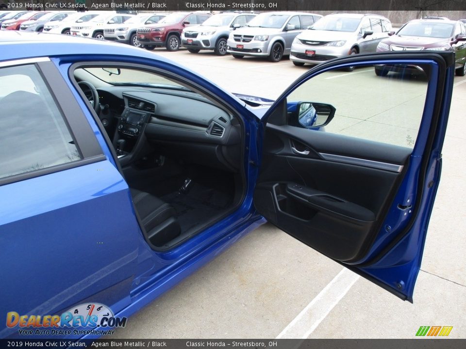2019 Honda Civic LX Sedan Agean Blue Metallic / Black Photo #14