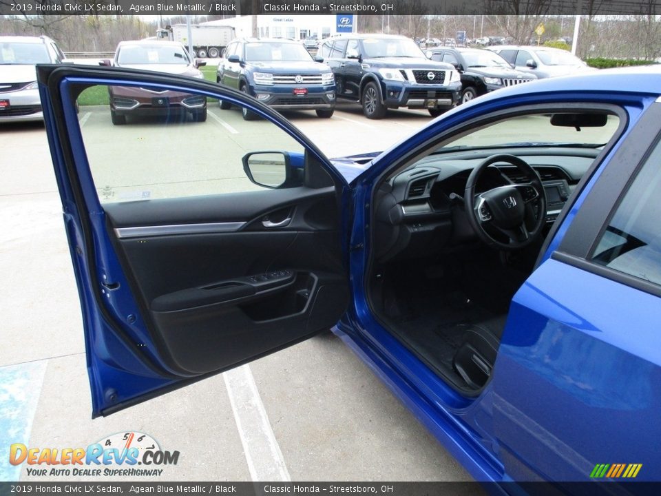 2019 Honda Civic LX Sedan Agean Blue Metallic / Black Photo #24
