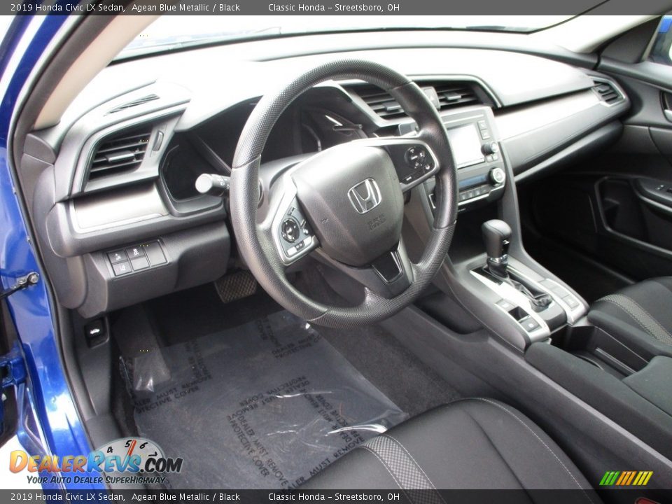 2019 Honda Civic LX Sedan Agean Blue Metallic / Black Photo #27