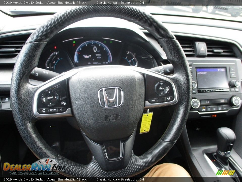 2019 Honda Civic LX Sedan Agean Blue Metallic / Black Photo #29
