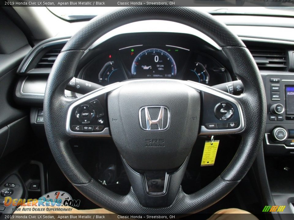 2019 Honda Civic LX Sedan Agean Blue Metallic / Black Photo #30