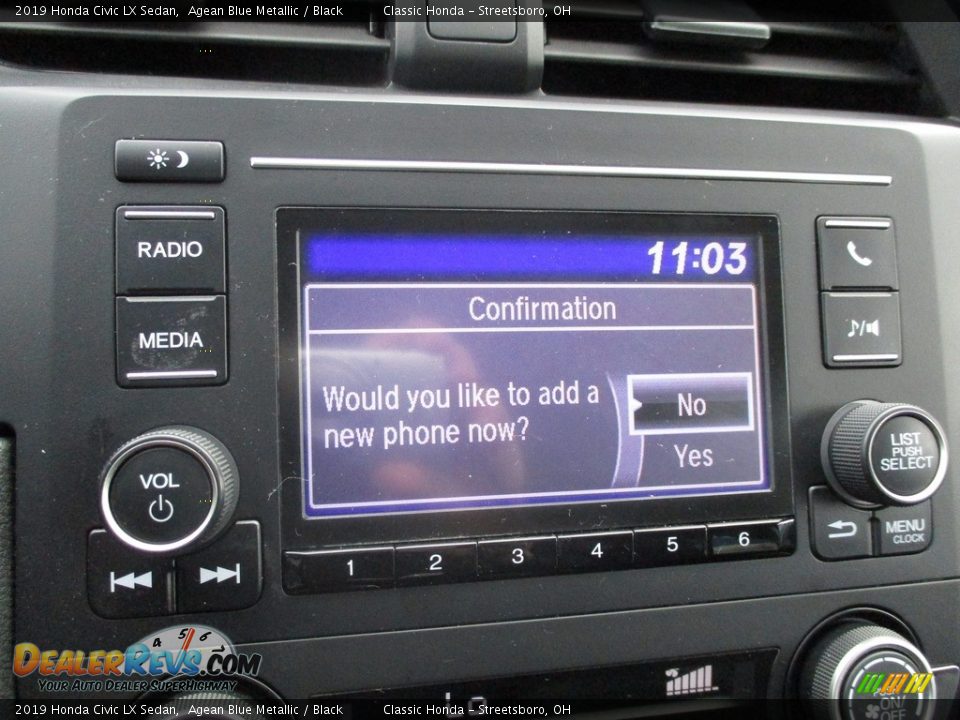 2019 Honda Civic LX Sedan Agean Blue Metallic / Black Photo #34
