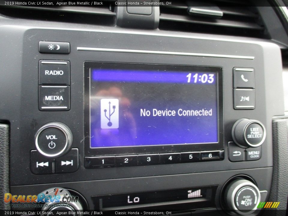 2019 Honda Civic LX Sedan Agean Blue Metallic / Black Photo #36
