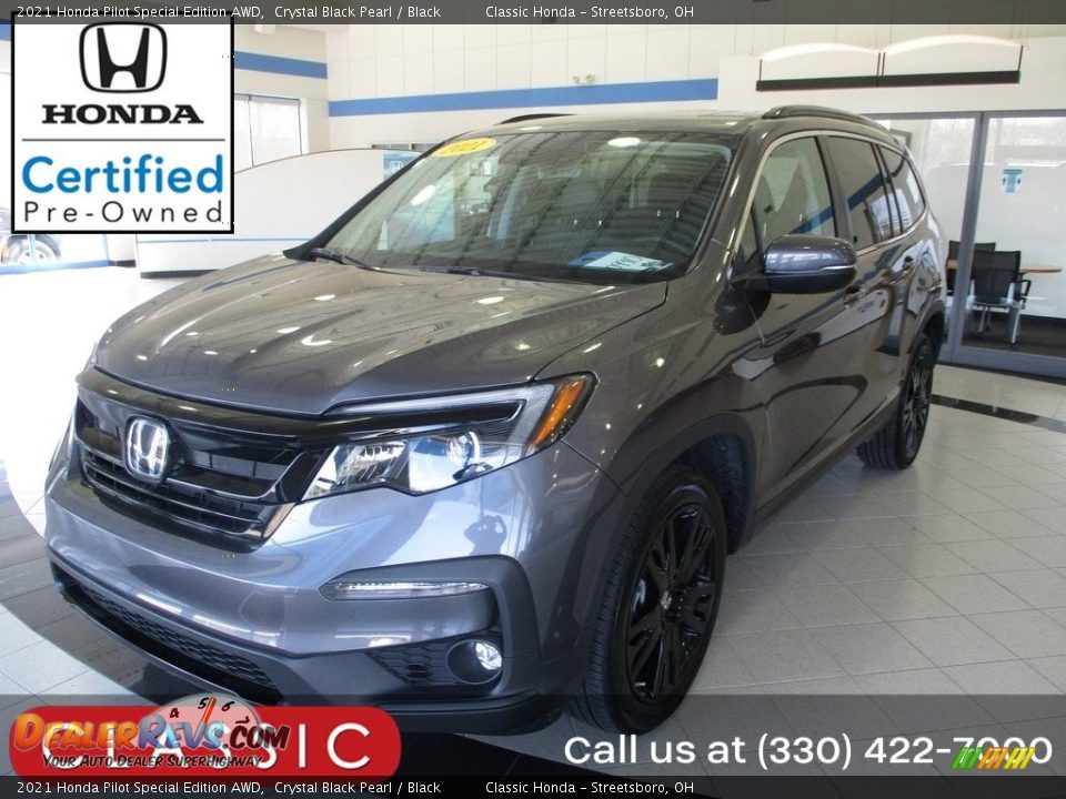 2021 Honda Pilot Special Edition AWD Crystal Black Pearl / Black Photo #1