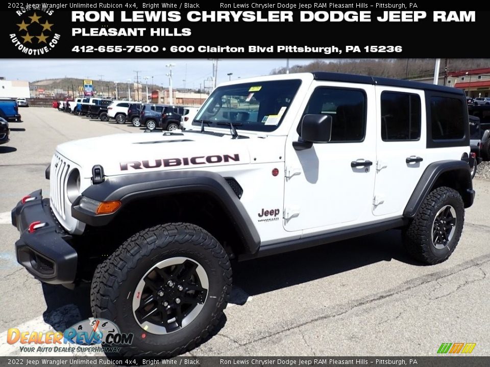 2022 Jeep Wrangler Unlimited Rubicon 4x4 Bright White / Black Photo #1