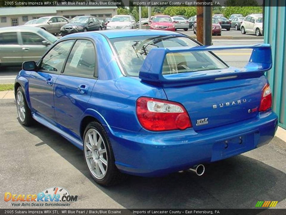 2005 Subaru Impreza WRX STi WR Blue Pearl / Black/Blue Ecsaine Photo #4