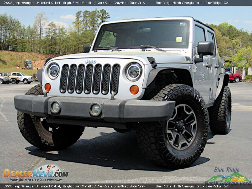2008 Jeep Wrangler Unlimited X 4x4 Bright Silver Metallic / Dark Slate Gray/Med Slate Gray Photo #1