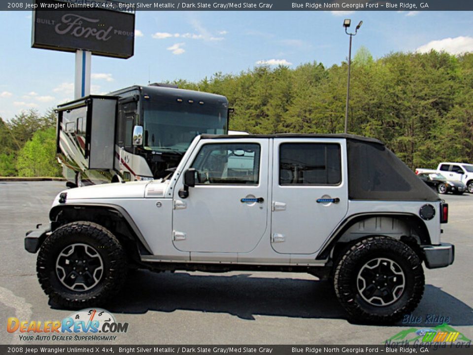 2008 Jeep Wrangler Unlimited X 4x4 Bright Silver Metallic / Dark Slate Gray/Med Slate Gray Photo #2