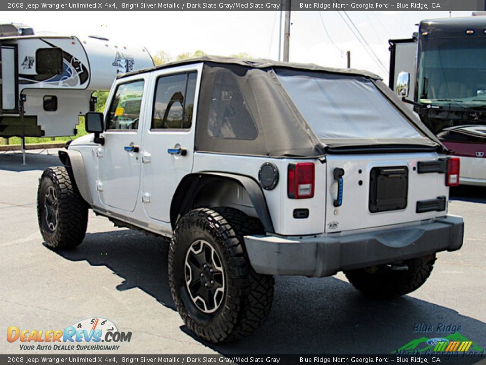 2008 Jeep Wrangler Unlimited X 4x4 Bright Silver Metallic / Dark Slate Gray/Med Slate Gray Photo #3