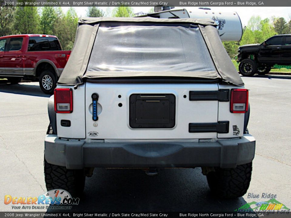 2008 Jeep Wrangler Unlimited X 4x4 Bright Silver Metallic / Dark Slate Gray/Med Slate Gray Photo #4