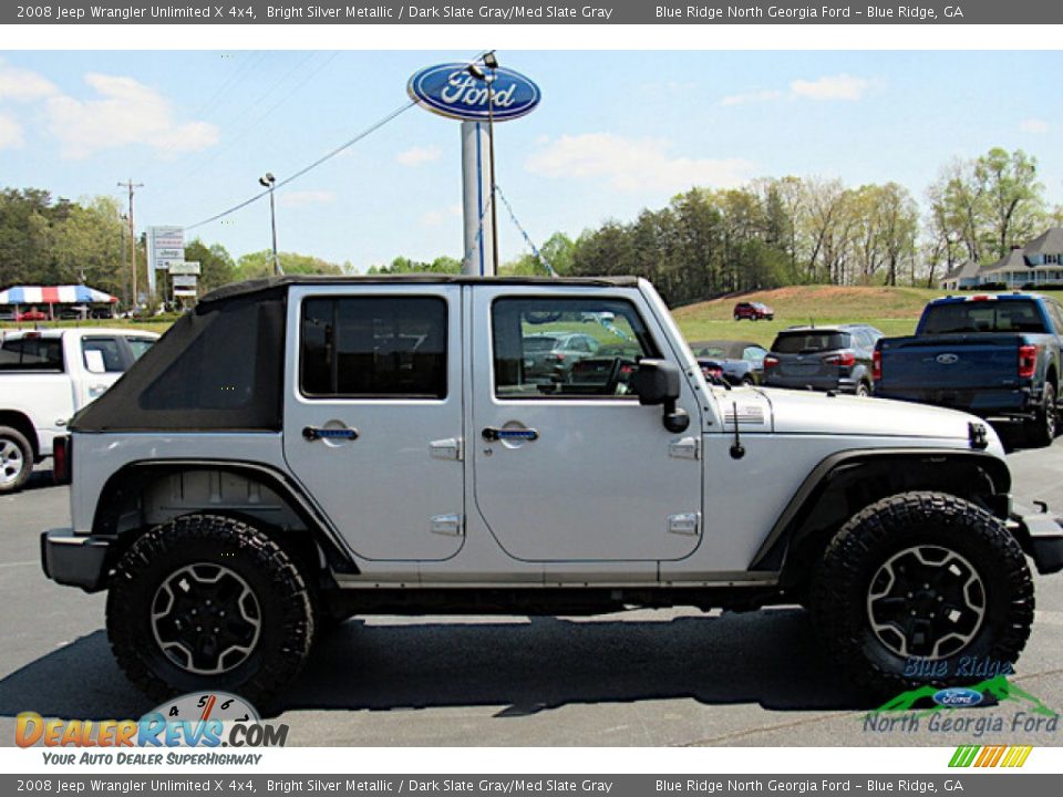 2008 Jeep Wrangler Unlimited X 4x4 Bright Silver Metallic / Dark Slate Gray/Med Slate Gray Photo #6