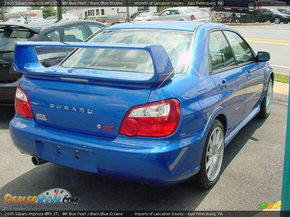 2005 Subaru Impreza WRX STi WR Blue Pearl / Black/Blue Ecsaine Photo #6