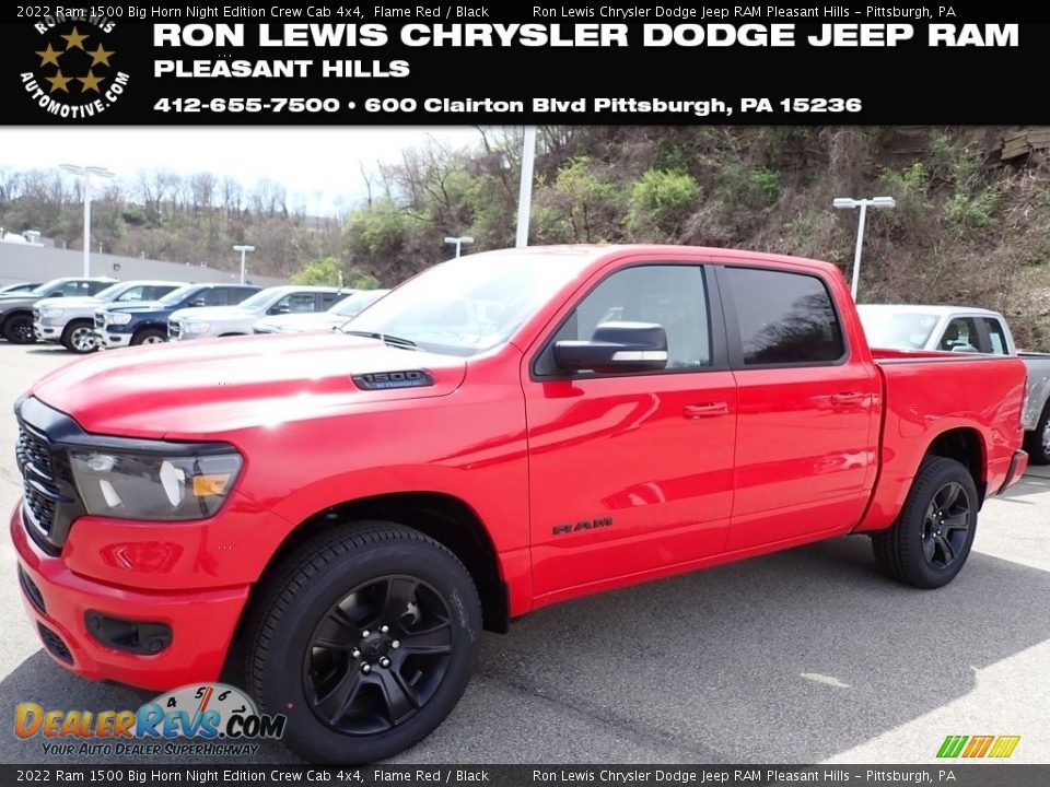 2022 Ram 1500 Big Horn Night Edition Crew Cab 4x4 Flame Red / Black Photo #1