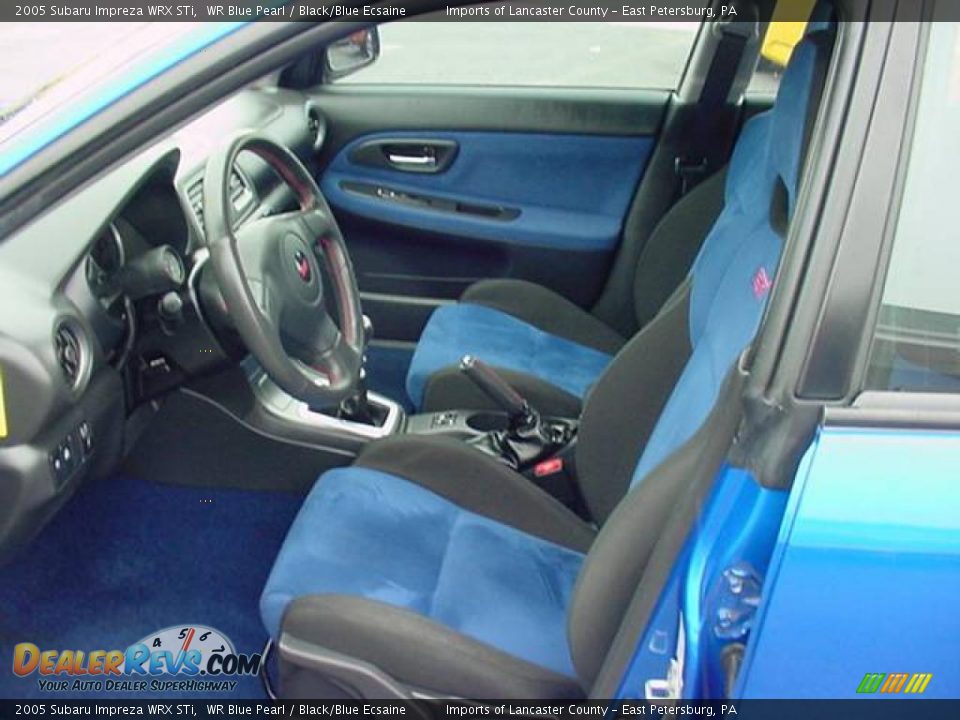 2005 Subaru Impreza WRX STi WR Blue Pearl / Black/Blue Ecsaine Photo #7