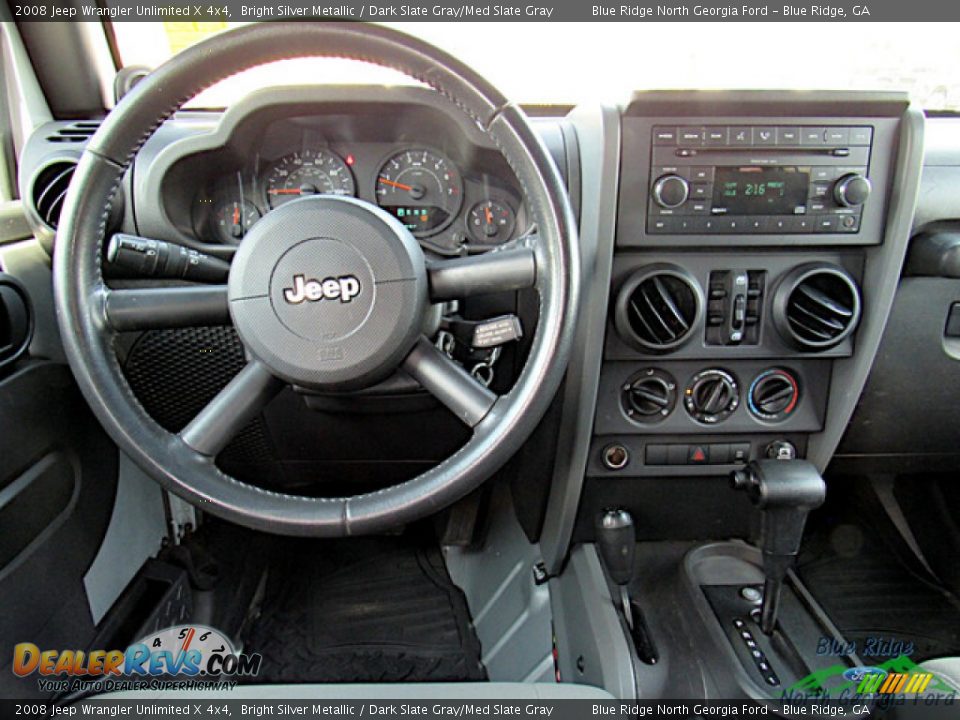 2008 Jeep Wrangler Unlimited X 4x4 Bright Silver Metallic / Dark Slate Gray/Med Slate Gray Photo #14