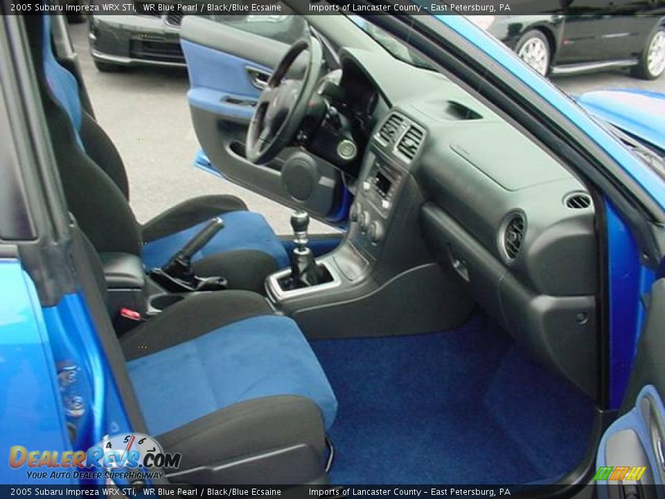 2005 Subaru Impreza WRX STi WR Blue Pearl / Black/Blue Ecsaine Photo #8