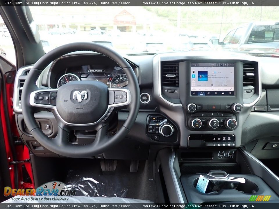 Dashboard of 2022 Ram 1500 Big Horn Night Edition Crew Cab 4x4 Photo #12