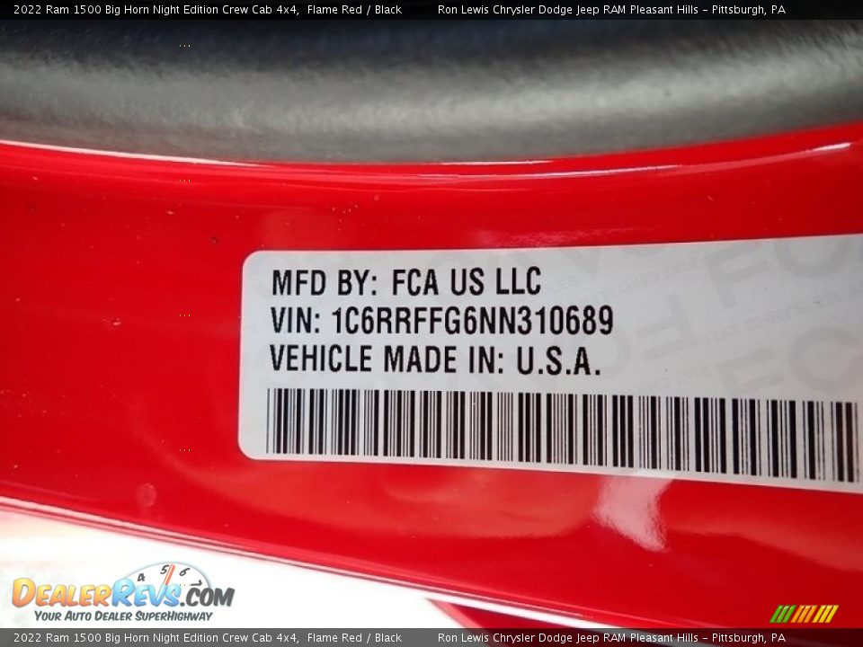 2022 Ram 1500 Big Horn Night Edition Crew Cab 4x4 Flame Red / Black Photo #15