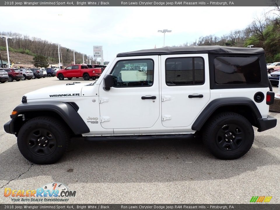 2018 Jeep Wrangler Unlimited Sport 4x4 Bright White / Black Photo #2