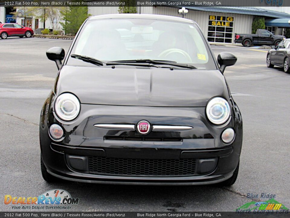 2012 Fiat 500 Pop Nero (Black) / Tessuto Rosso/Avorio (Red/Ivory) Photo #8