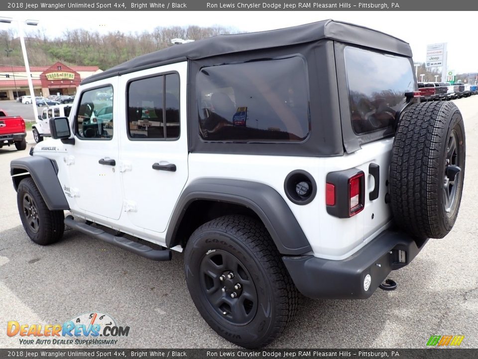 2018 Jeep Wrangler Unlimited Sport 4x4 Bright White / Black Photo #3