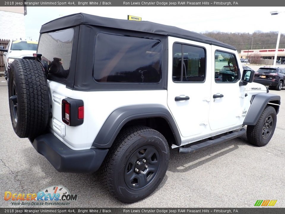 2018 Jeep Wrangler Unlimited Sport 4x4 Bright White / Black Photo #6