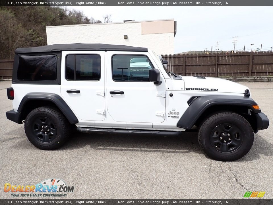 2018 Jeep Wrangler Unlimited Sport 4x4 Bright White / Black Photo #7