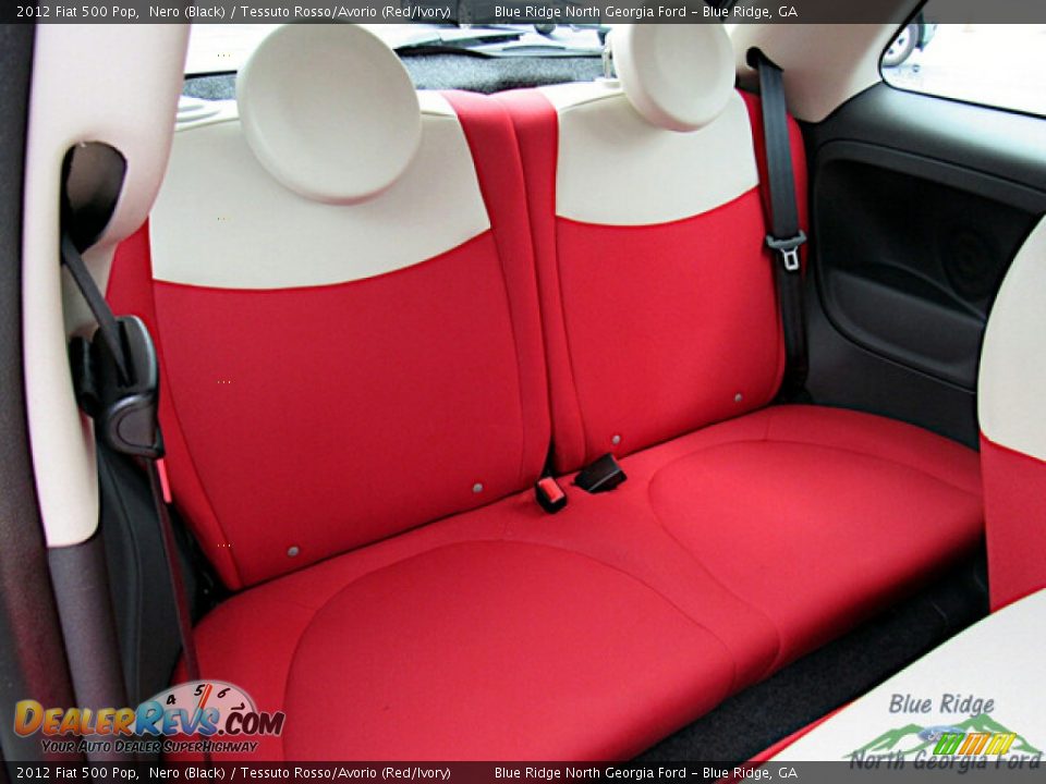 2012 Fiat 500 Pop Nero (Black) / Tessuto Rosso/Avorio (Red/Ivory) Photo #13