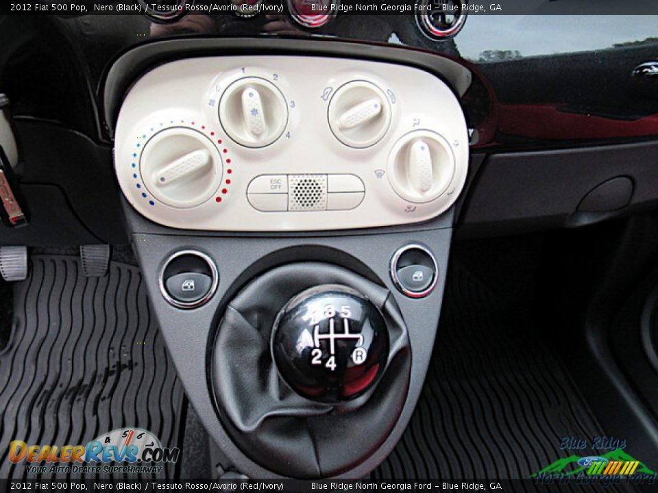 2012 Fiat 500 Pop Nero (Black) / Tessuto Rosso/Avorio (Red/Ivory) Photo #19