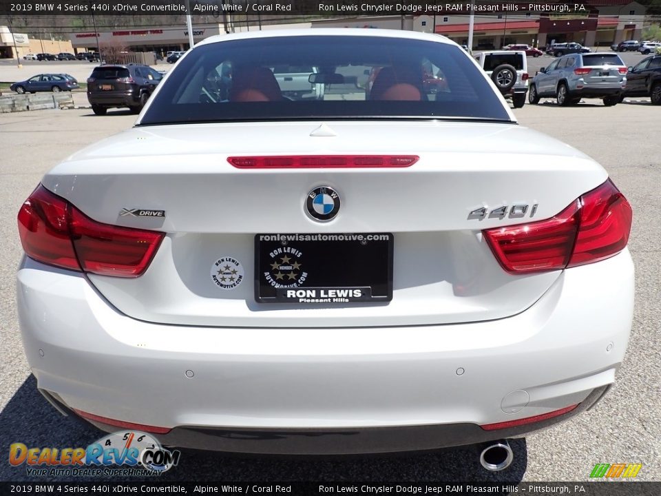 2019 BMW 4 Series 440i xDrive Convertible Alpine White / Coral Red Photo #4