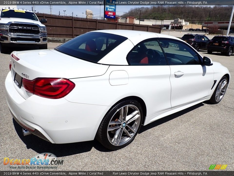 2019 BMW 4 Series 440i xDrive Convertible Alpine White / Coral Red Photo #6