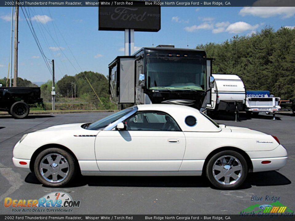 2002 Ford Thunderbird Premium Roadster Whisper White / Torch Red Photo #2