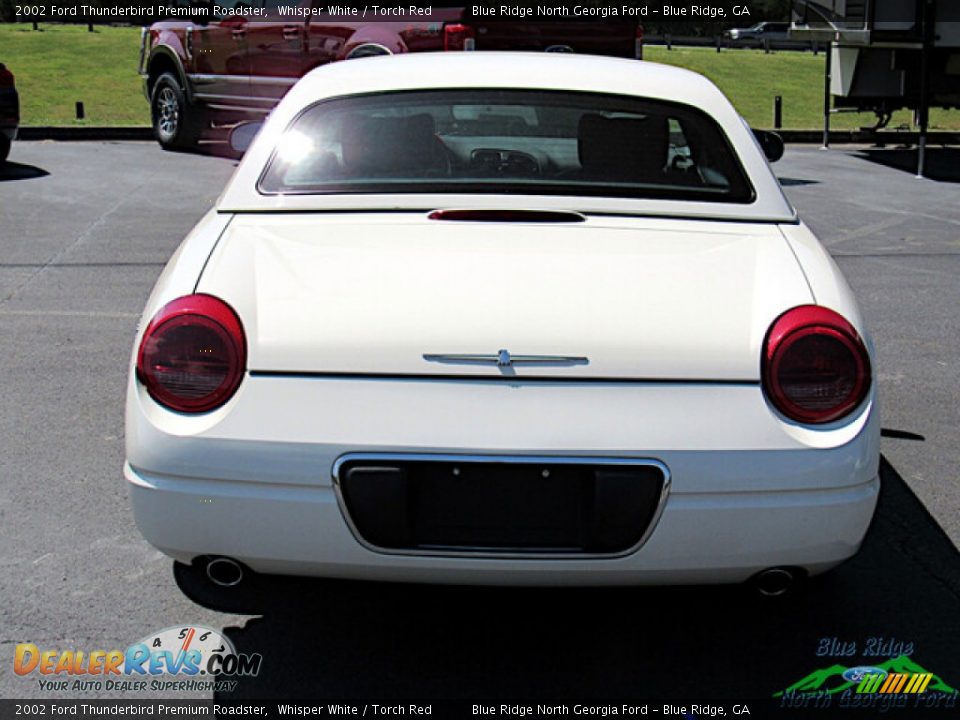 2002 Ford Thunderbird Premium Roadster Whisper White / Torch Red Photo #4