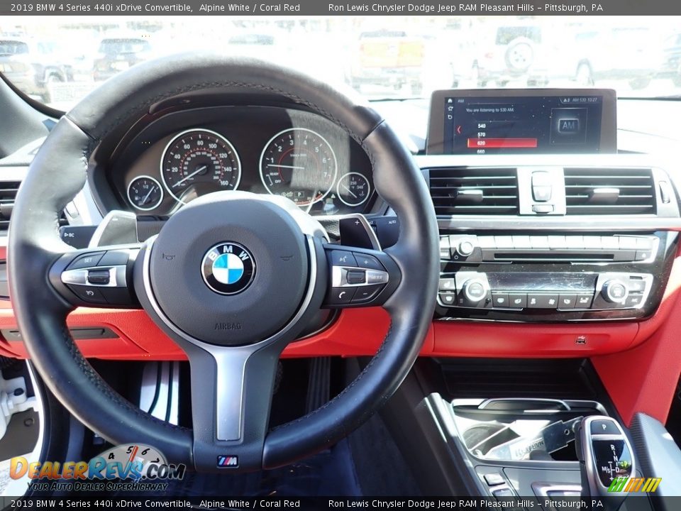 2019 BMW 4 Series 440i xDrive Convertible Alpine White / Coral Red Photo #16