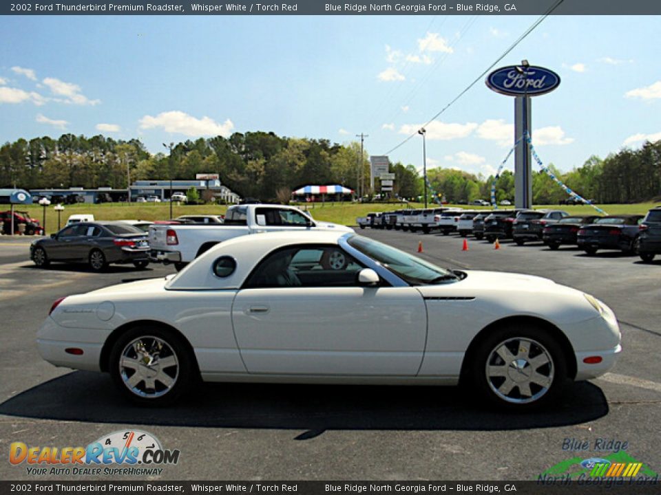 2002 Ford Thunderbird Premium Roadster Whisper White / Torch Red Photo #6