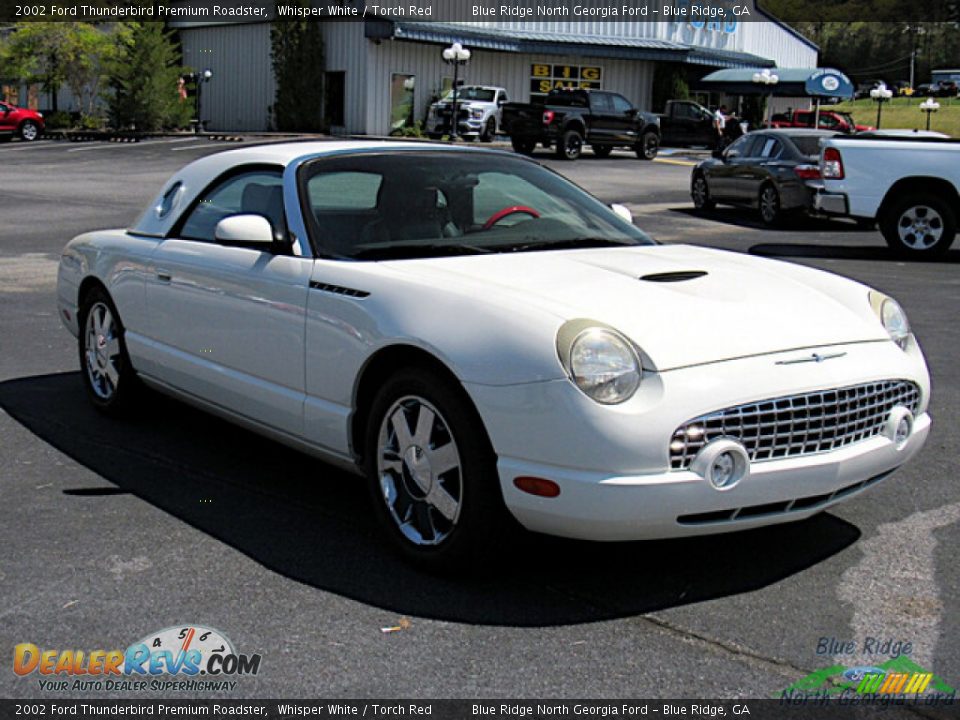 2002 Ford Thunderbird Premium Roadster Whisper White / Torch Red Photo #7