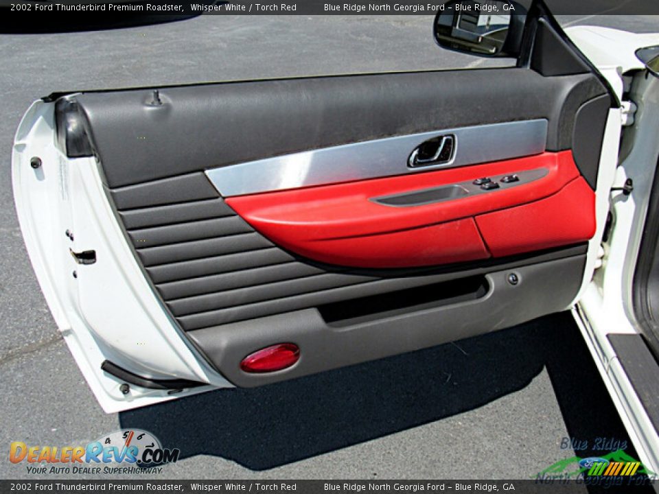 2002 Ford Thunderbird Premium Roadster Whisper White / Torch Red Photo #10
