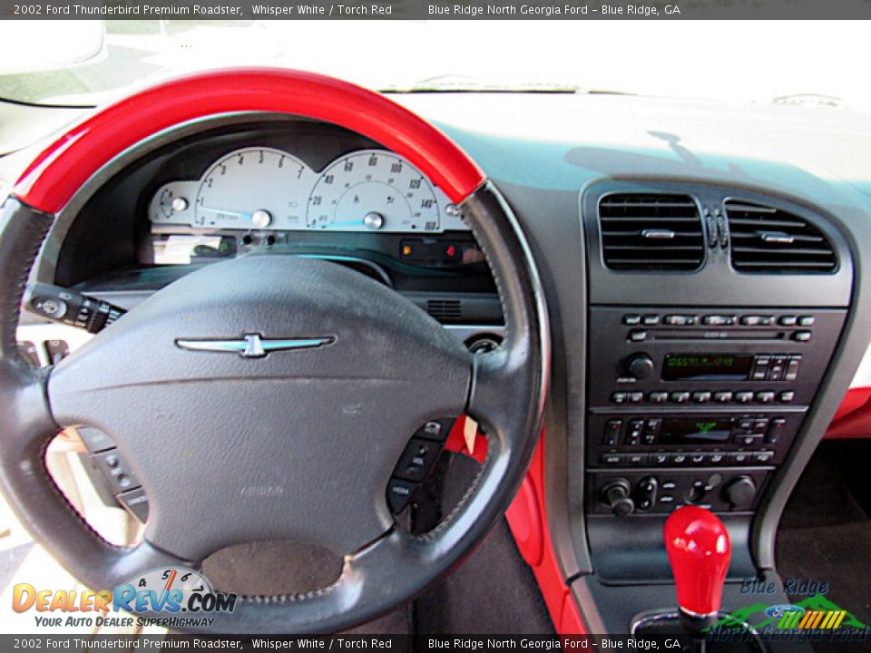 2002 Ford Thunderbird Premium Roadster Whisper White / Torch Red Photo #14