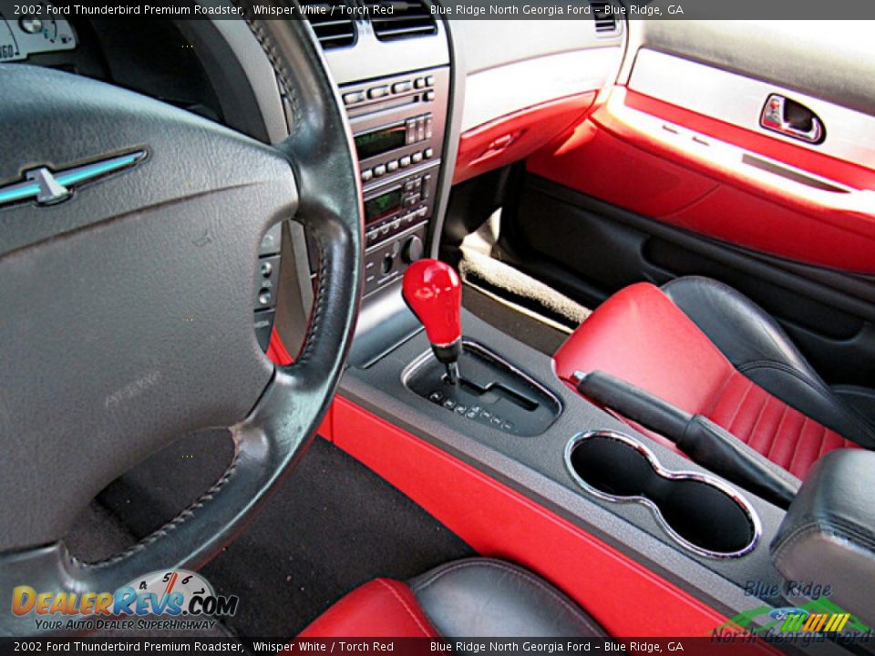 2002 Ford Thunderbird Premium Roadster Whisper White / Torch Red Photo #17