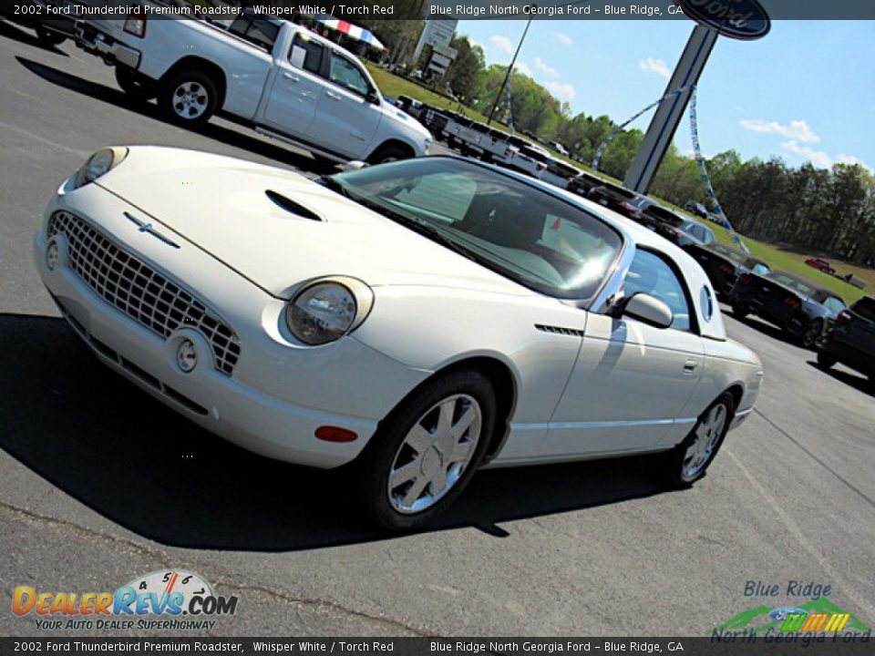 2002 Ford Thunderbird Premium Roadster Whisper White / Torch Red Photo #19