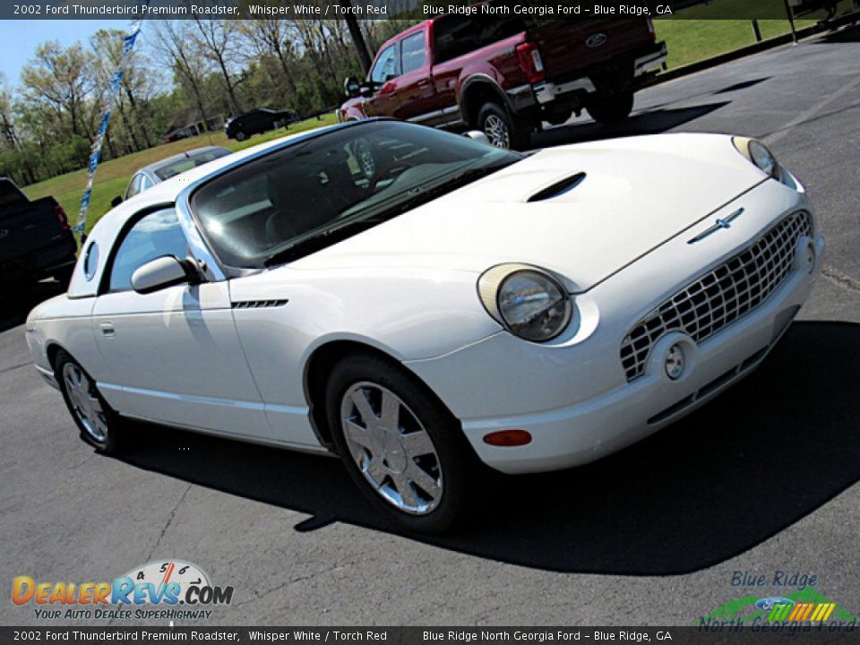 2002 Ford Thunderbird Premium Roadster Whisper White / Torch Red Photo #20