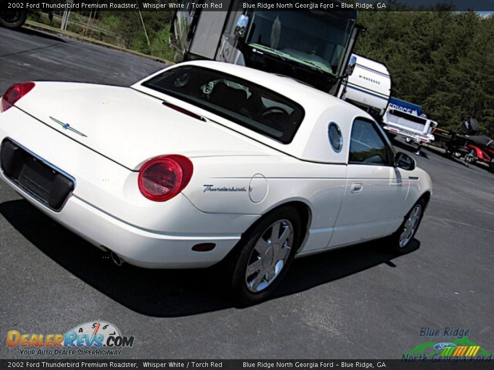 2002 Ford Thunderbird Premium Roadster Whisper White / Torch Red Photo #21