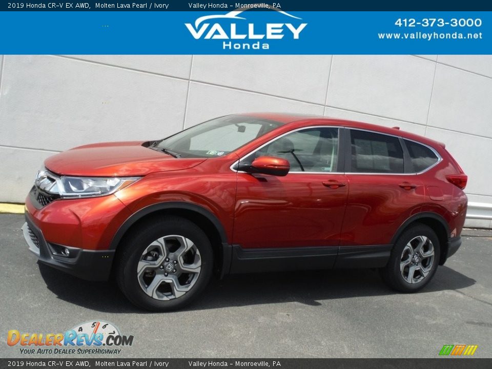 2019 Honda CR-V EX AWD Molten Lava Pearl / Ivory Photo #2