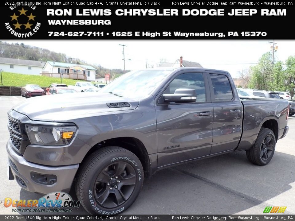 2022 Ram 1500 Big Horn Night Edition Quad Cab 4x4 Granite Crystal Metallic / Black Photo #1