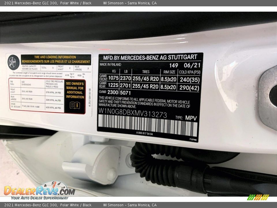 2021 Mercedes-Benz GLC 300 Polar White / Black Photo #33